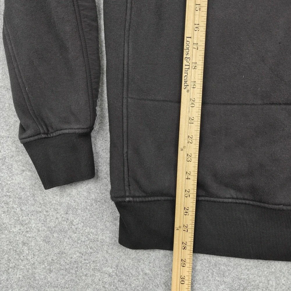 The North Face Jacket Mens Medium Black Hooded Fleece‎ Full Zip Broken Zipper